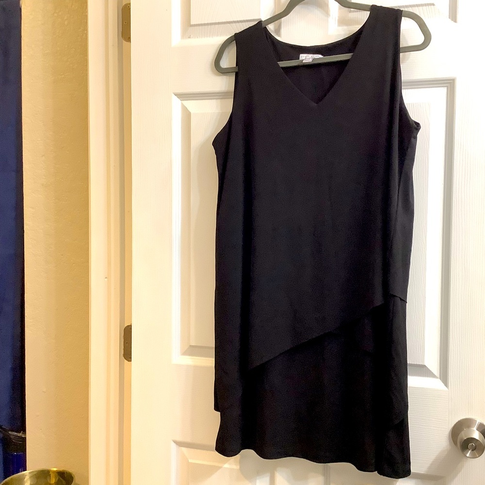 Black multi layer tank midi dress